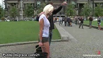 Chained Blonde Humiliated And Fucked In Public Xnxx