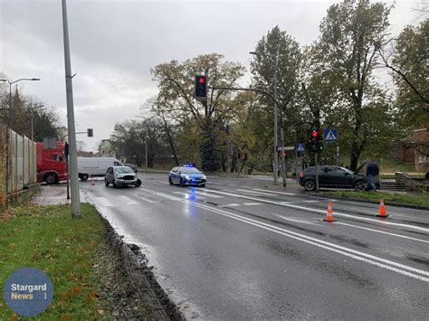 Zderzenie samochodów w Stargardzie Droga przez kilka godzin