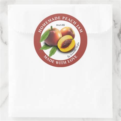 Homemade Peach Jam Labels | Zazzle