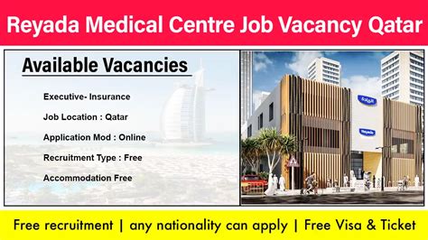 Reyada Medical Centre Job Vacancy Qatar Urgent Recruitment