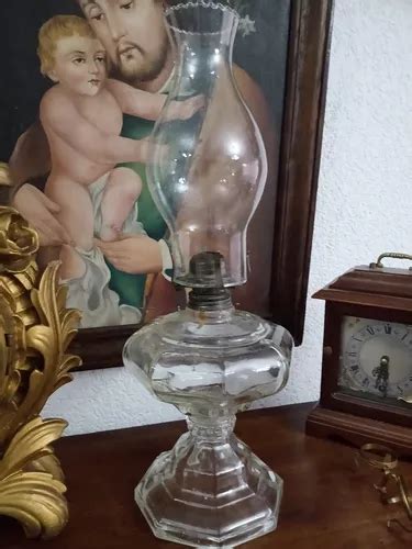 Quinque Antiguo Cristal Decorar Lámpara Petróleo Colección MercadoLibre