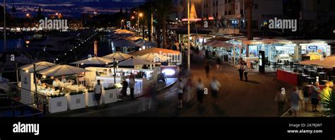 Pleasure Boats At Night In Vilamoura Marina Algarve Portugal Europe