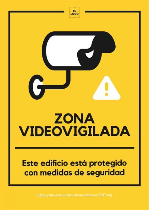 Crear Un Cartel De Zona Videovigilada Online