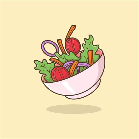 cute cartoon salad 20792801 Vector Art at Vecteezy