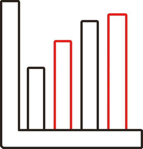 Red And Black Thin Linear Style Growing Bar Graph Chart Icon 24146366 Vector Art At Vecteezy