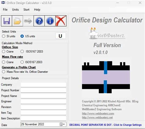 Orifice Design Calculator Crane And Iso5167 Methods