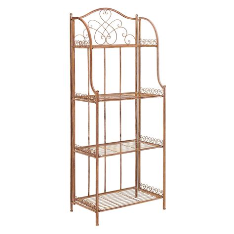 Safavieh Amaris Wrought Iron 4 Tier Outdoor Bakers Rack Walmart