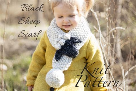 KNITTING PATTERN: Black Sheep Scarf Knit Patternanimal - Etsy