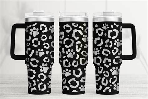 Leopard 40oz Laser Tumbler Wrap SVG Graphic By Think Plus Tumbler