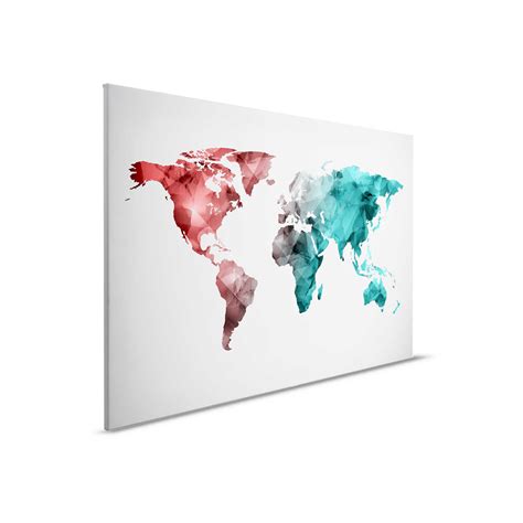 Tableau toile rétro Carte du monde Style typographique DD125007