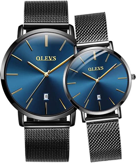 Olevs Ultra Thin Quartz Analog Couples Watches Stainless Steel His And Hers In Nepal At Npr