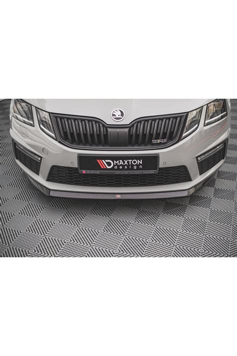 Maxton Design Spoiler Pod Přední Nárazník Ver 1 Pro Škoda Octavia Rs Facelift Mk3 Carbon Look