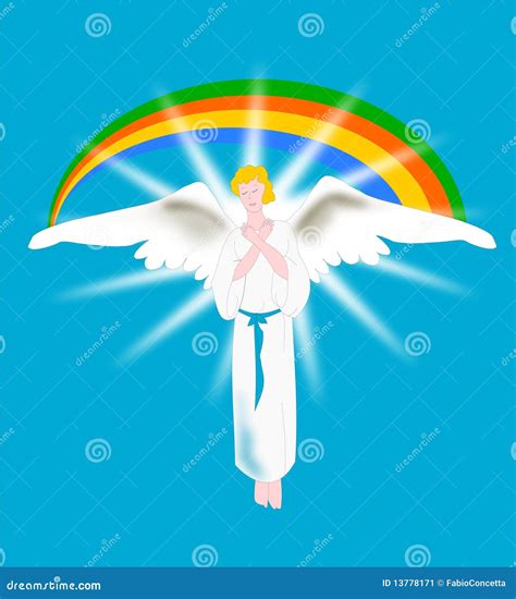 Angel With Rainbow Stock Illustration Illustration Of Colors 13778171