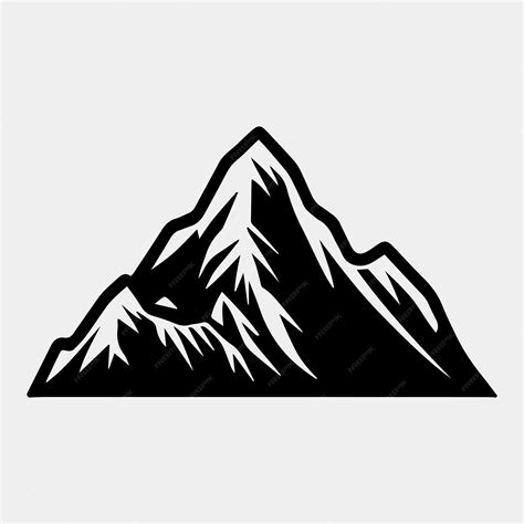 Premium Vector Mountain Silhouette Vector Icon Rocky Peaks Mountains