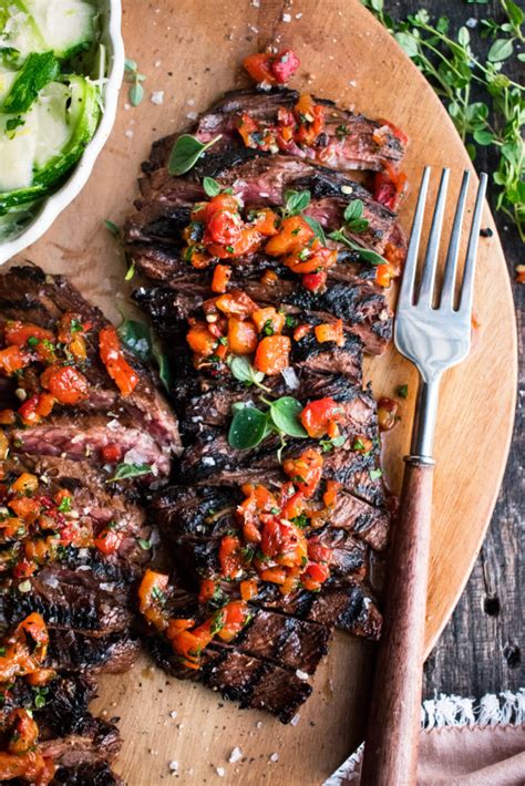 Balsamic Skirt Steak With Red Pepper Relish The Original Dish