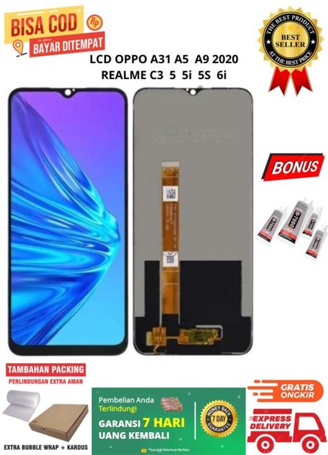 Lcd Oppo A31 A5 A9 2020 Realme C3 5 5i 5s 6i Fullset Touchscreen Black Original Lazada Indonesia