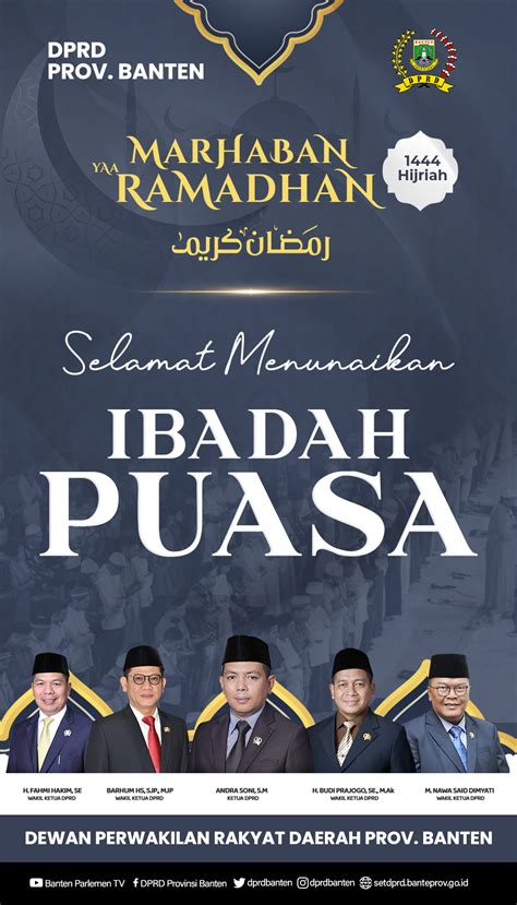 DPRD Provinsi Banten Mengucapkan Marhaban Ya Ramadan 1444 Hijriyah