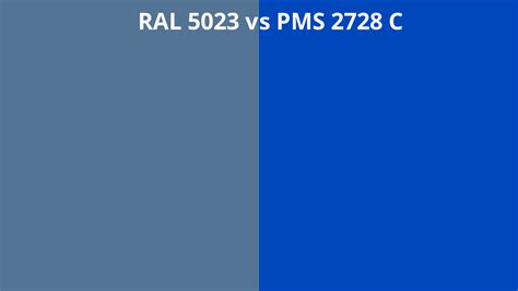 RAL 5023 Vs PMS 2728 C RAL Colour Chart UK