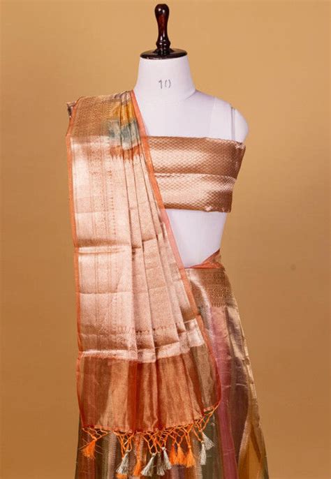 Buy Banarasi Pure Tissue Silk Saree In Multicolor Online Shfa