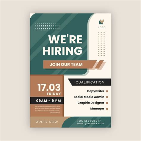 Free Vector | Hiring poster design template