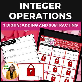 Valentines Day Math Adding And Subtracting Integers Digital Escape Room