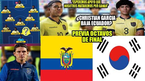 TREMENDA ALINEACION ECUADOR PARA ENFRENTAR A COREA DEL SUR OCTAVOS DE