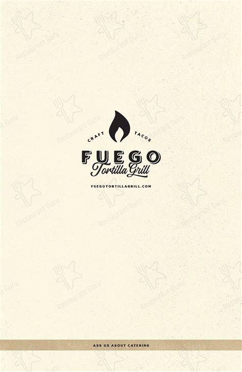 Menu at Fuego Tortilla Grill restaurant, College Station