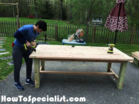 Diy Wooden Farmhouse Table Howtospecialist How To Build Step By Step Diy Plans