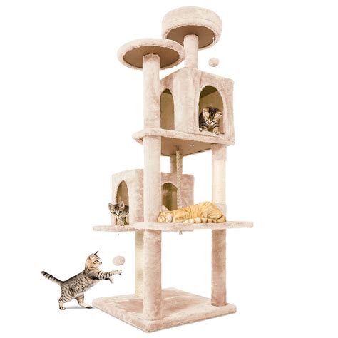 Tscomon 58 Cat Tree Large Cat Tower Condo W Multi Level Scratching