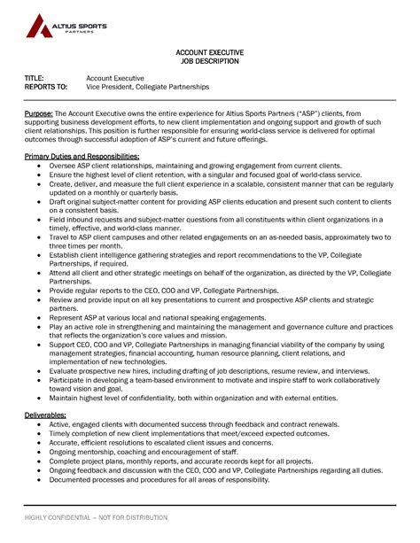 Executive Vice President Job Description