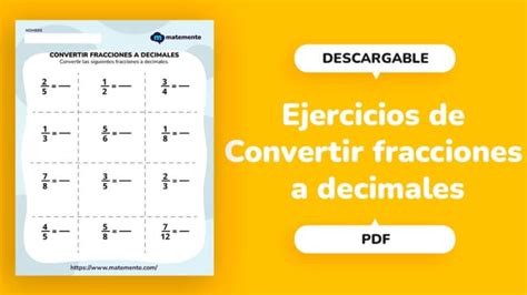 36 Ejercicios De Convertir Fracciones A Decimales