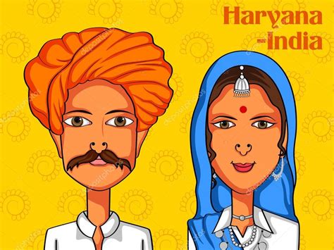 Images Haryana Costume Haryanvi Couple In Traditional Costume Of Haryana India — Stock