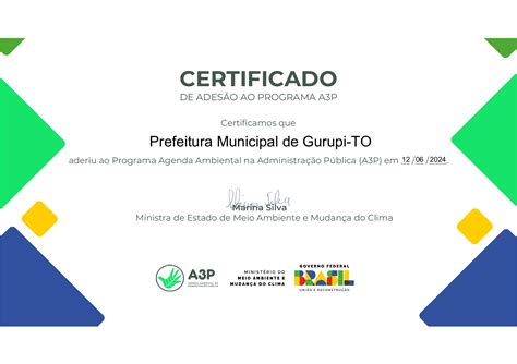 Gurupi Adere Ao Programa Agenda A P Do Minist Rio Do Meio Ambiente