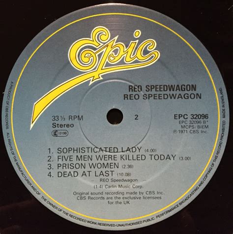 REO SPEEDWAGON R E O Speedwagon LP UK Pressing First LP 1971 Mint