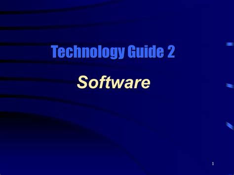 1 Software Technology Guide 2 2 Types Of Software Application Software