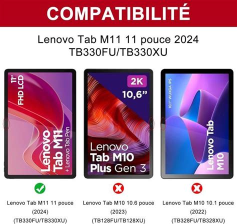 Lenovo Tab M11 Étui Clavier 11 2024 AZERTY Français Clavier