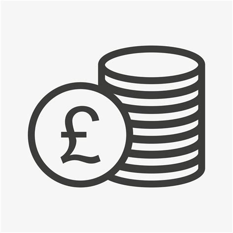 Vecteezypound Icon Money Outline Vector Illustration Pile Of Coins