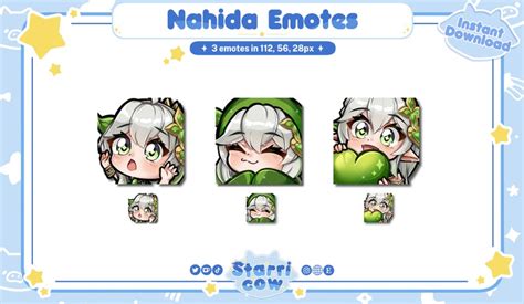 Genshin Impact Nahida Emote Set For Twitch Discord Youtube Etsy Israel