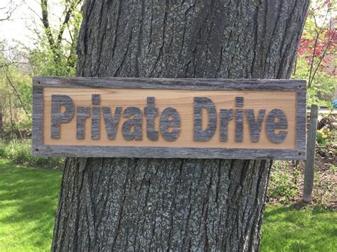 Private Drive Rustic Barn Wood Sign