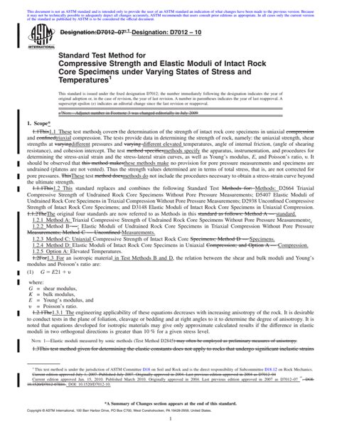 Astm D Standard Test Method For Compressive Strength And