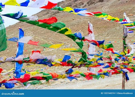 Tibetan Colorful Flags Develop In The Wind Stock Photo Image Of