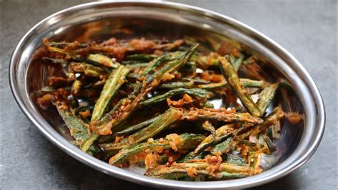 Bhindi Kurkuri Recipe Crispy Okra Fry Kurkure Bhindi Function Style