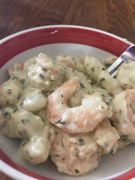 Shrimp And Gnocchi In A Garlic Parmesan Cream Sauce R Tonightsdinner