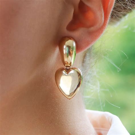 Vintage Retro Heart Drop Earrings At Susannah Lovis Jewellers