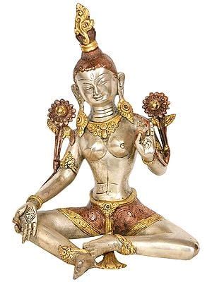 Goddess Green Tara Tibetan Buddhist Exotic India Art