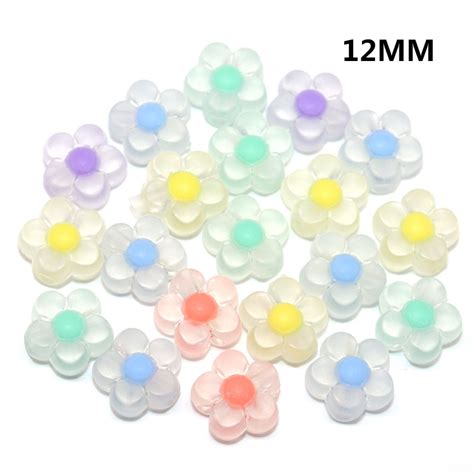 Pcs Mm Matting Acrylic Flowers Beads Sunflowers Spacer Beads