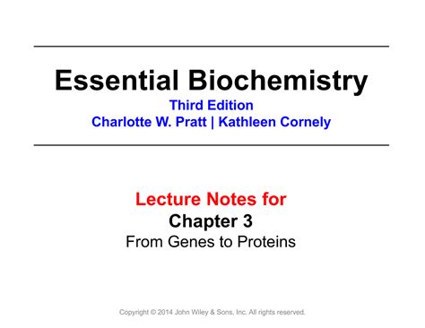 Chapter 3 And 20 Dna Biochem Lecture Notes For Chapter 3 From