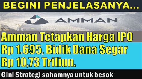 Amman Mineral Tetapkan Harga IPO Rp 1 695 Bidik Dana Segar Rp 10 73