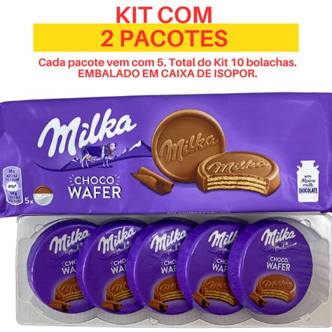 Kit 2 Milka Choco Wafer Bolacha Wafer De Milka Ao Leite Importado