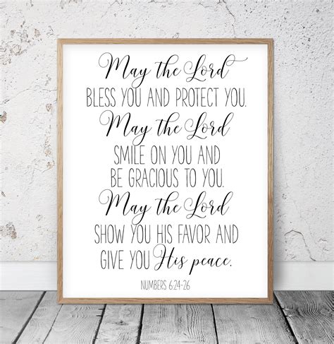 May The Lord Bless You And Protect You Numbers 6 24 26 Bible Etsy